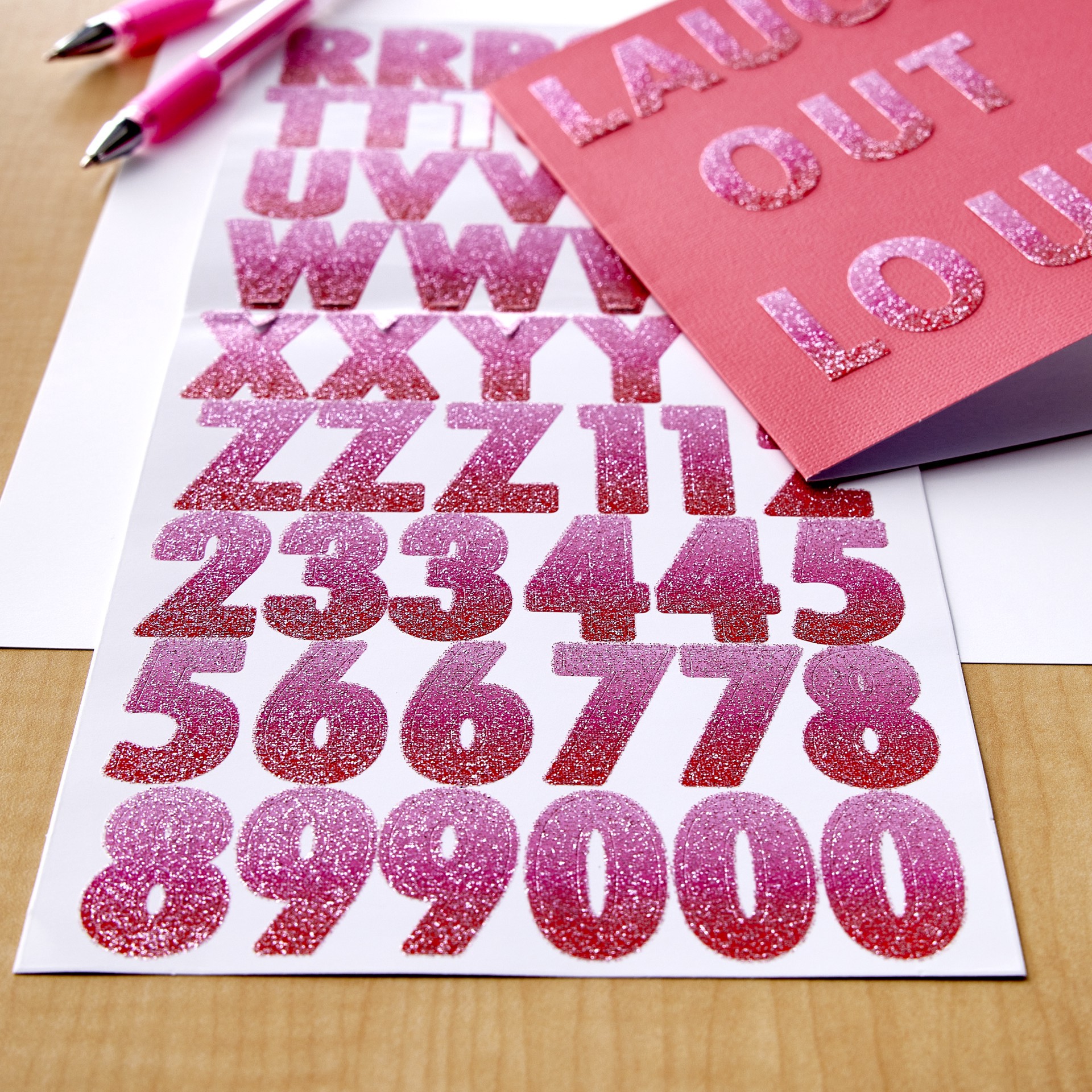 slide 2 of 3, Glitter Pink Ombre Alphabet Stickers By Recollections, 1.25 in