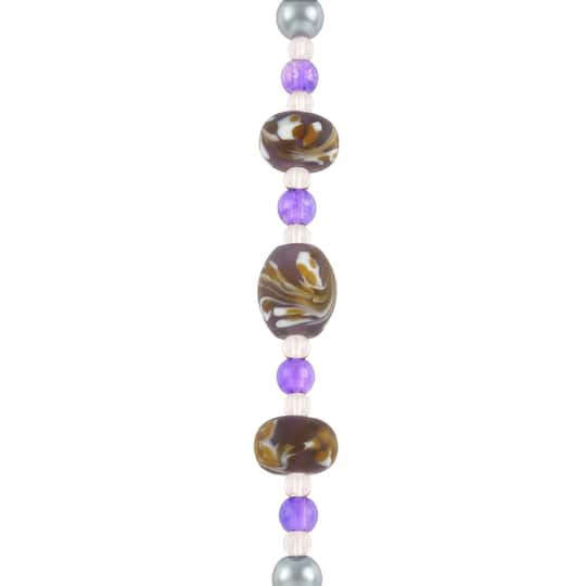 slide 1 of 3, Purple Lampwork Glass Swirl Rondelle & Oval Beads By Bead Landing, 12mm-14mm
