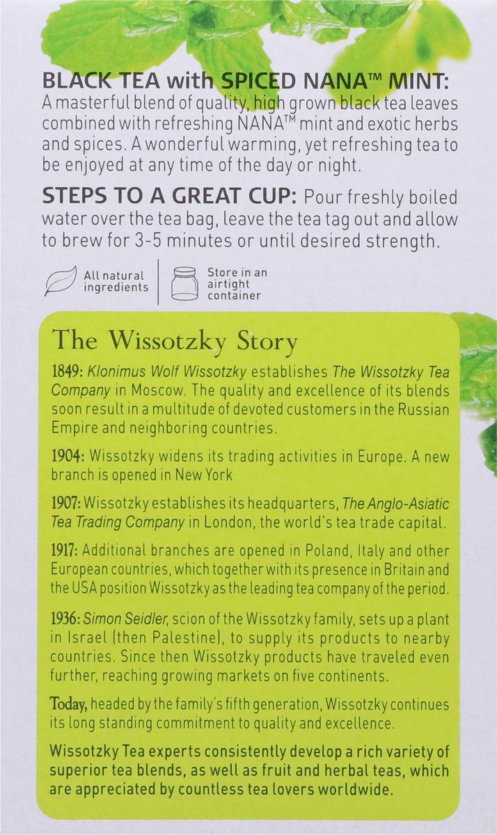 slide 8 of 9, Wissotzky Tea Tea Bags Black Tea with Spiced Nana Mint - 20 ct, 1.5 oz