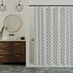 Room & Retreat Ditsy Floral Printed Fabric Shower Curtain, 70 In X 72 In, Blue