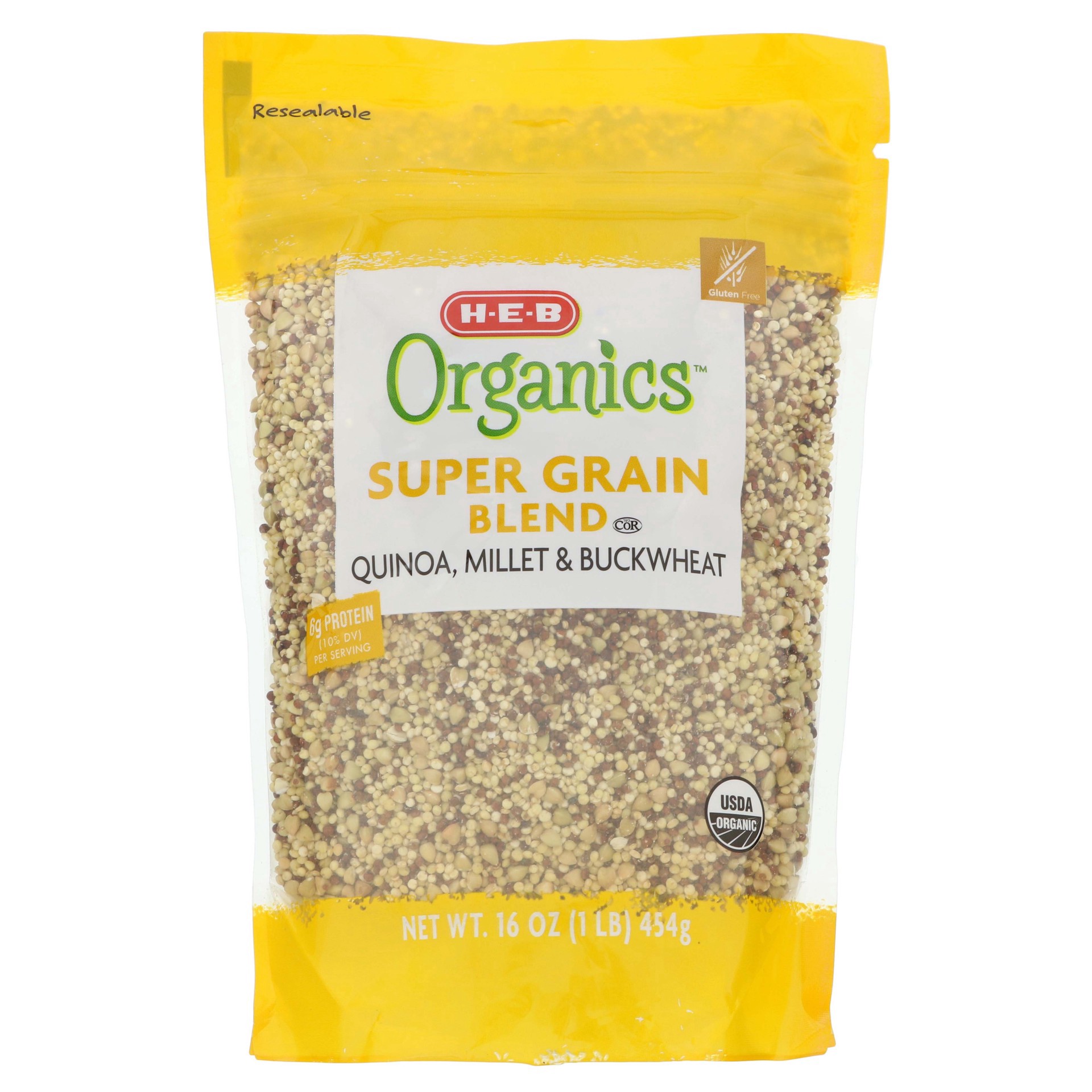 slide 1 of 1, H-E-B Organics Super Grain Blend, 16 oz