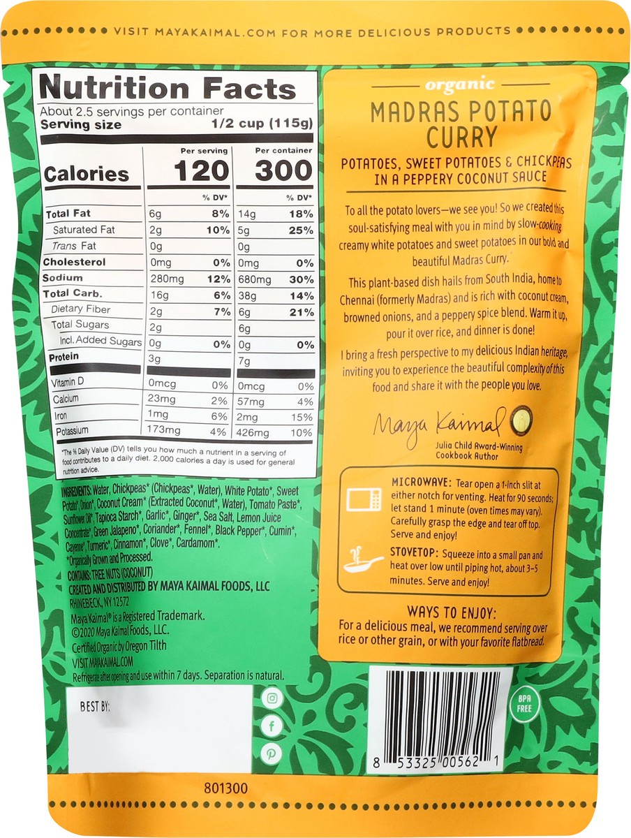 slide 5 of 14, Maya Kaimal Organic Mild Madras Potato Curry 10 oz, 10 oz
