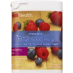 slide 1 of 1, CVS Health Chewable Vitamin B12 Tablets 5000mcg, Mixed Berry, 60 ct