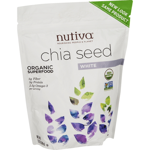 slide 2 of 9, Nutiva Organic Gluten Free White Chia Seeds, 12 oz