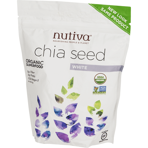 slide 3 of 9, Nutiva Organic Gluten Free White Chia Seeds, 12 oz