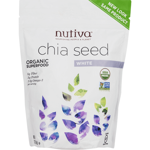 slide 4 of 9, Nutiva Organic Gluten Free White Chia Seeds, 12 oz