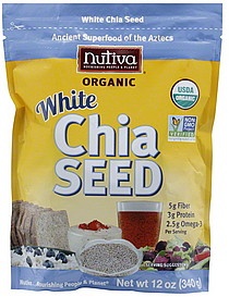 slide 1 of 9, Nutiva Organic Gluten Free White Chia Seeds, 12 oz