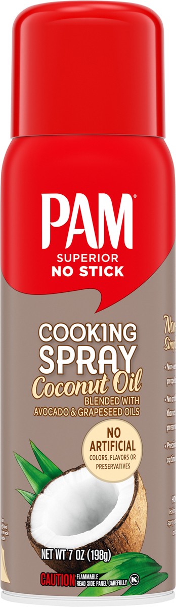 slide 4 of 8, Pam Spray Pump Coconut Oil Cooking Spray with Avocado Oil and Grapeseed Oil, 7 oz., 7 oz