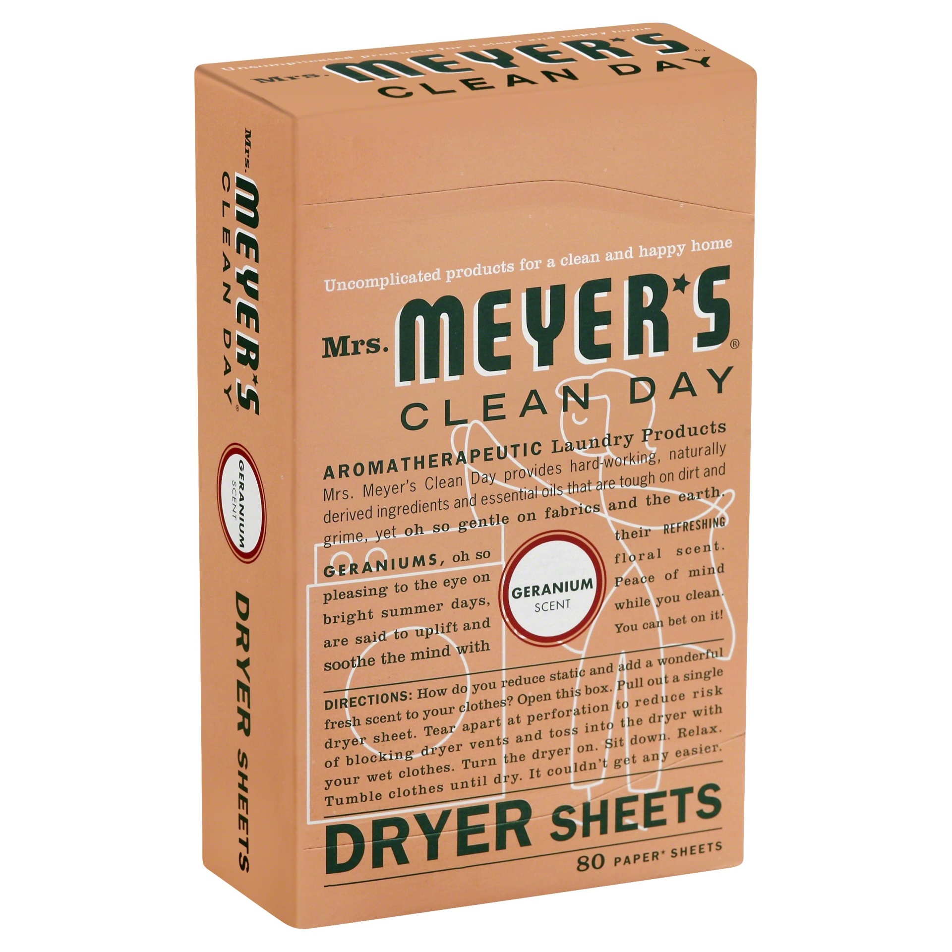 slide 1 of 4, Mrs. Meyer's Clean Day Geranium Dryer Sheets , 80 ct