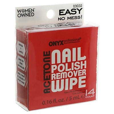 slide 1 of 1, Onyx Professional Acetone Nail Polish Remover Wipes, 14 ct