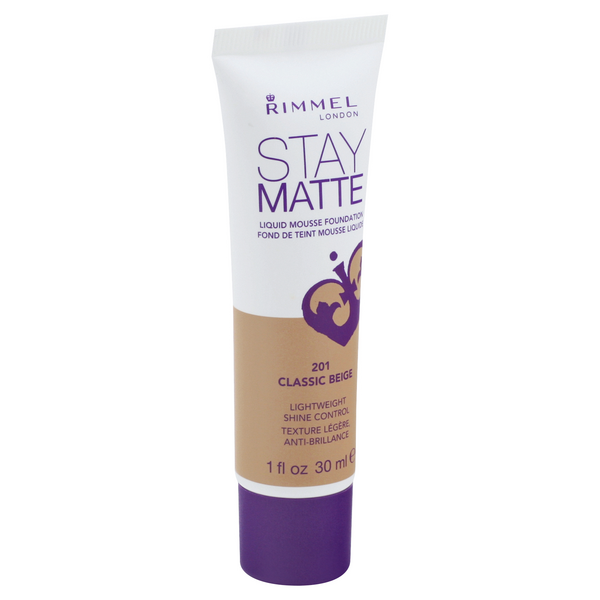 slide 1 of 1, Coty Inc. Rimmel Stay Matte Liquid Mousse Foundation, Classic 201, 1 fl oz