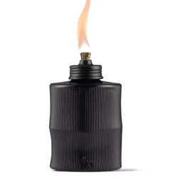 Tiki Brand 5.8 Inch Table Torch Carved Glass Black