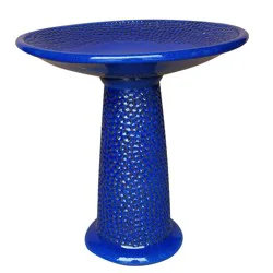 HD Designs Outdoors Theo Birdbath - Blue