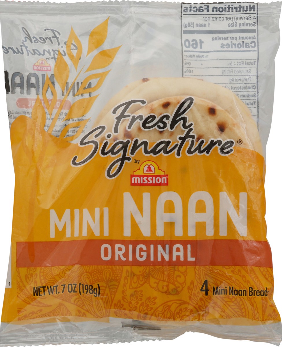 slide 1 of 9, Mission Fresh Signature Original Mini Naan Bread, 4 Count, 4 ct
