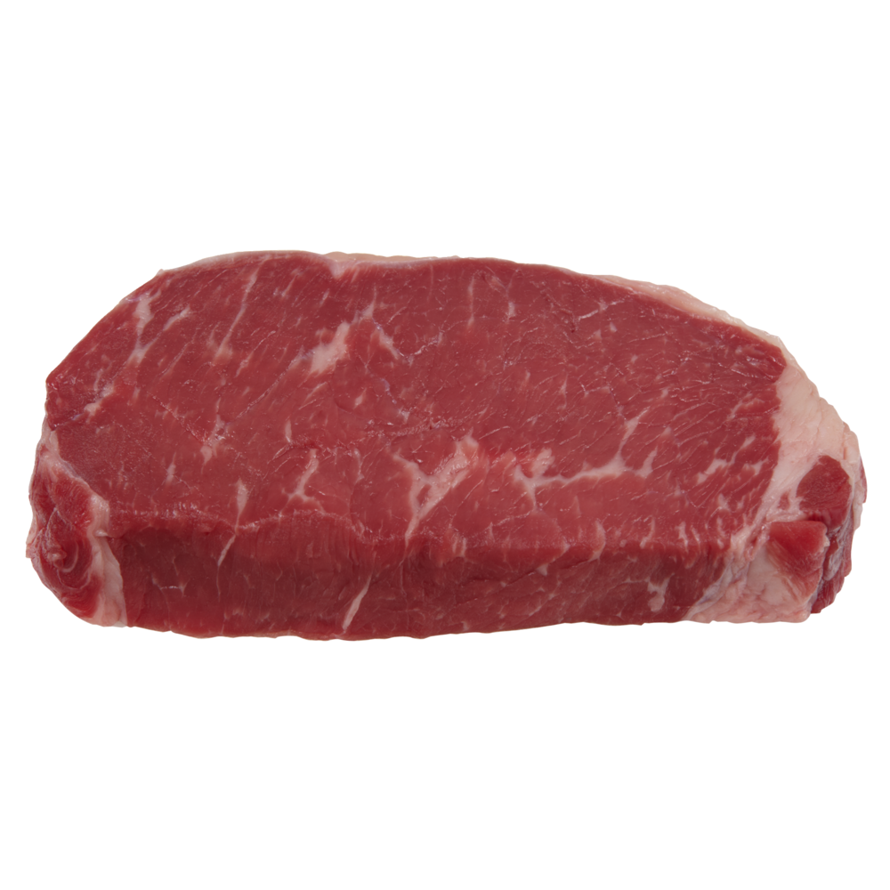 slide 1 of 1, First Street Choice Beef New York Loin Strip Steak Boneless, per lb