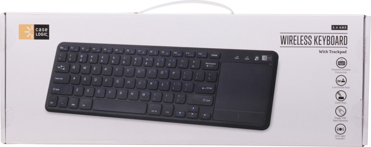 slide 8 of 9, Case Logic Black Wireless Keyboard with Trackpad, 1 ct