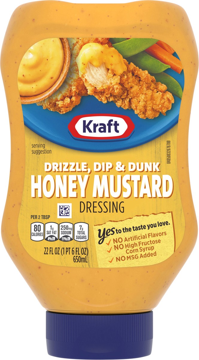 slide 11 of 13, Kraft Drizzle, Dip & Dunk Honey Mustard Dressing, 22 fl oz Bottle, 22 fl oz