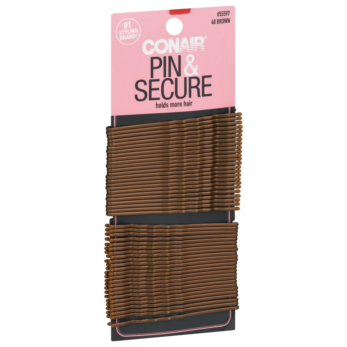 slide 4 of 9, Conair Brown Pin & Secure 48 ea, 48 ct
