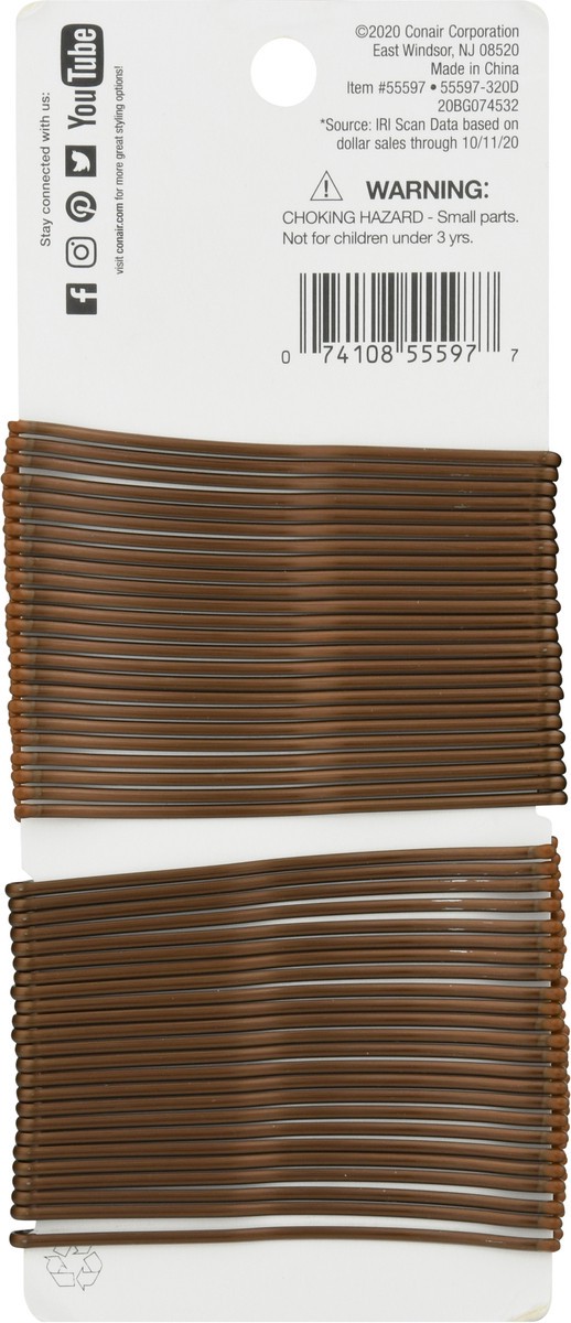 slide 6 of 9, Conair Brown Pin & Secure 48 ea, 48 ct