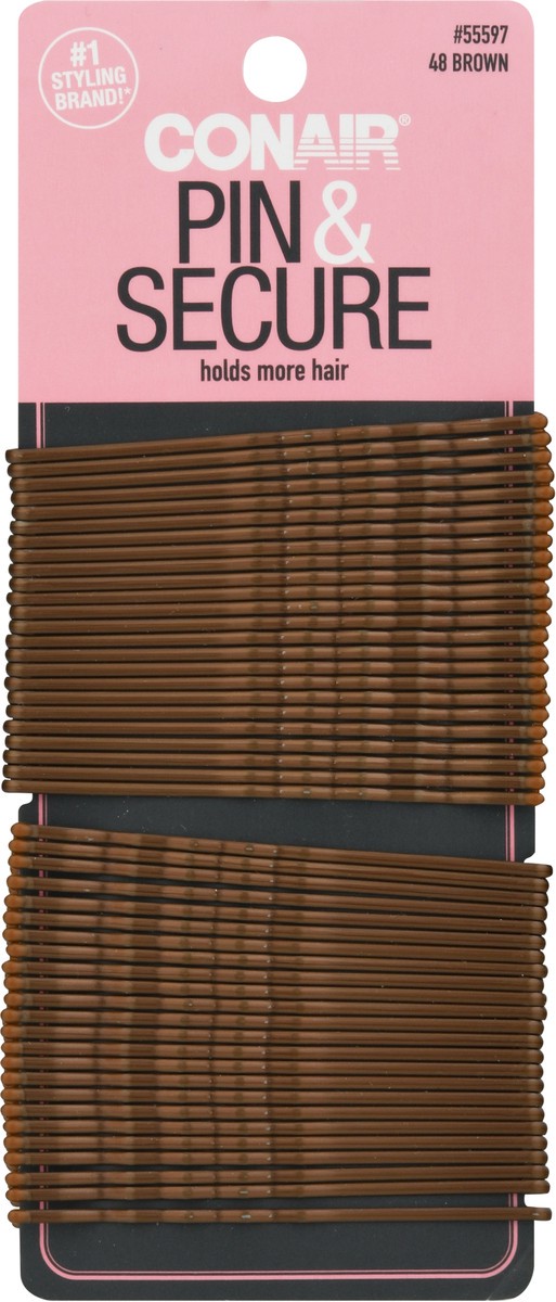 slide 8 of 9, Conair Brown Pin & Secure 48 ea, 48 ct