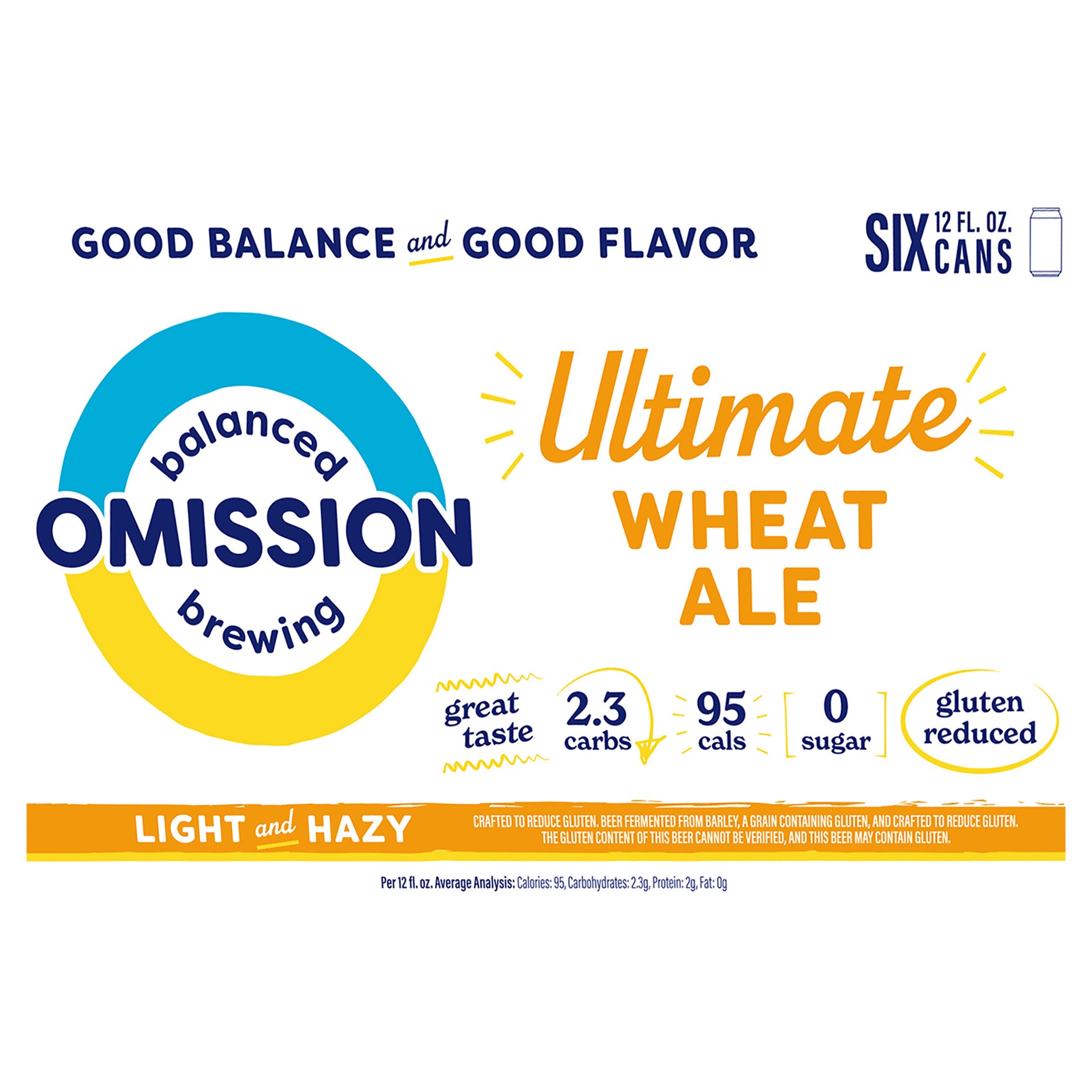 slide 3 of 3, Omission Balanced Brewing Ultimate Wheat Ale, 12 Fl. Oz. Cans, 4.6% Abv, 6 ct; 12 oz