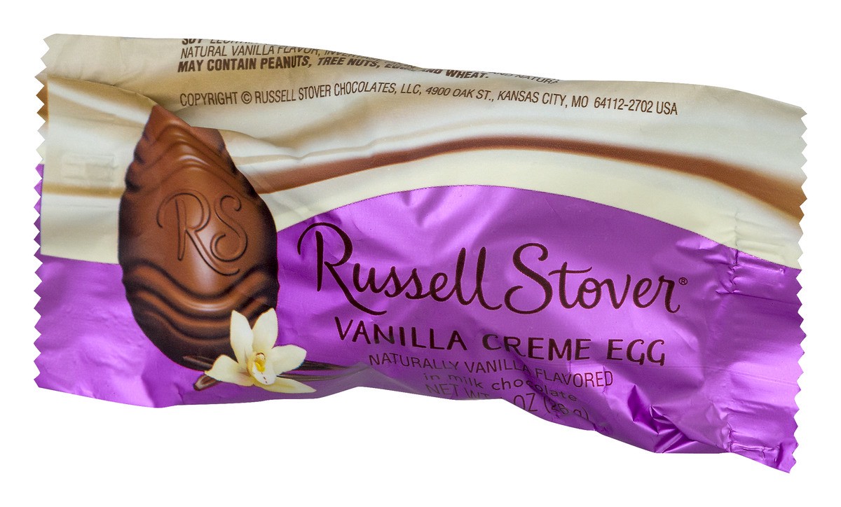 slide 9 of 9, Russell Stover Vanilla Creme Egg In Milk Chocolate, 1 oz