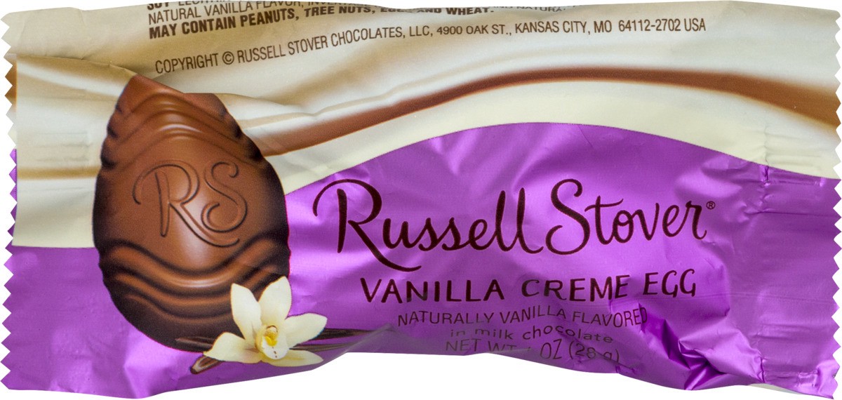 slide 4 of 9, Russell Stover Vanilla Creme Egg In Milk Chocolate, 1 oz