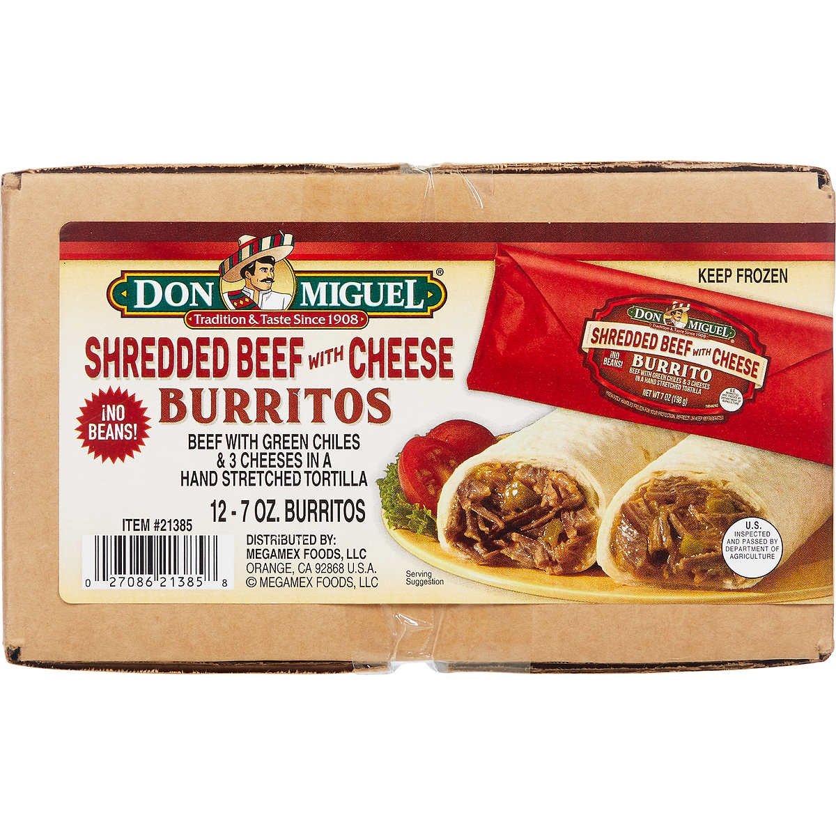 slide 1 of 1, Don Miguel Beef Burritos, 