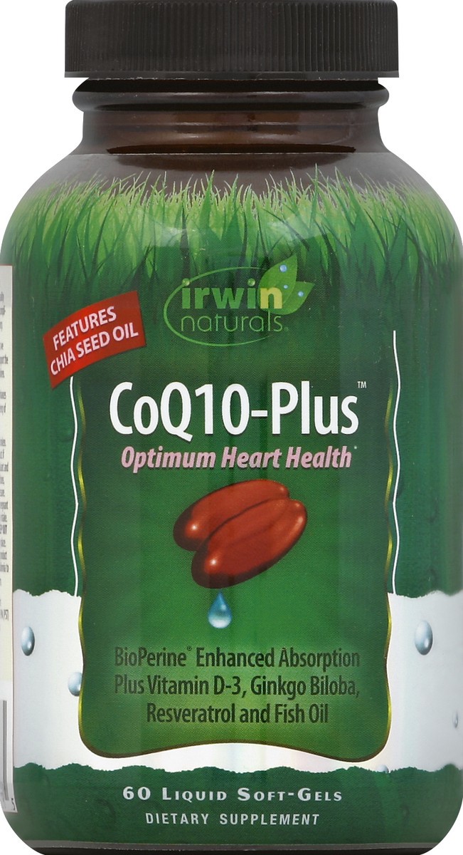 slide 1 of 3, Irwin Naturals Coq10-plus Optimum Heart Health, 60 ct