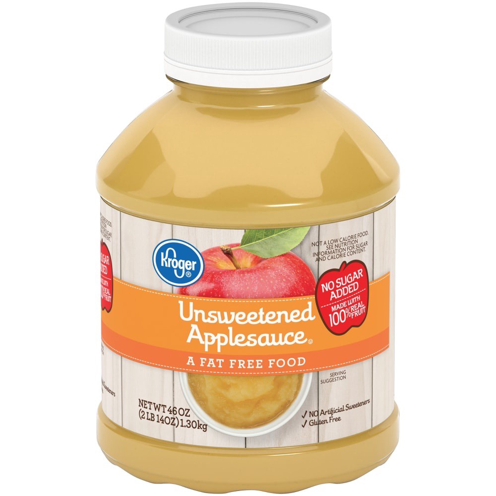 slide 3 of 3, Kroger Unsweetened Fat Free Applesauce, 46 oz