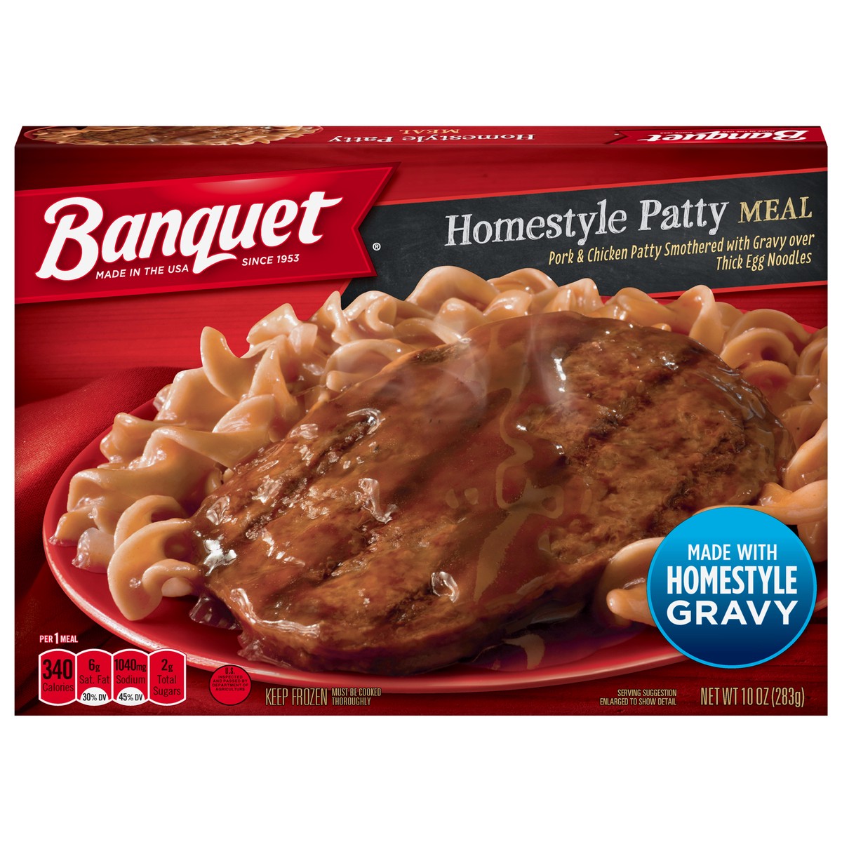 slide 1 of 5, Banquet Homestyle Patty Meal 10 oz, 10 oz