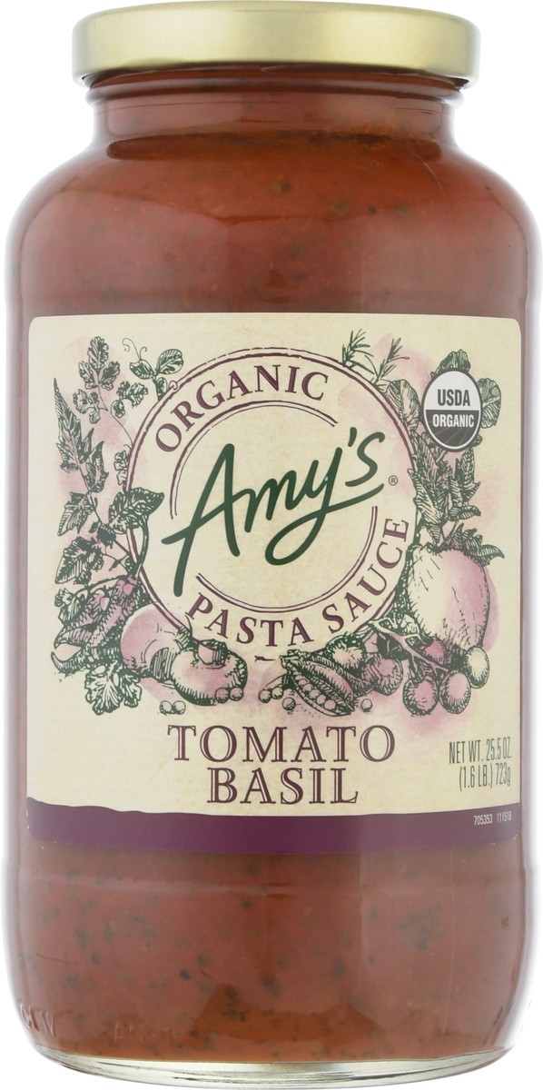 slide 7 of 12, Amy's Amys Organic Pasta Sauce Tomato Basil, 25.5 oz