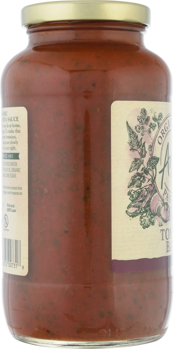 slide 9 of 12, Amy's Amys Organic Pasta Sauce Tomato Basil, 25.5 oz