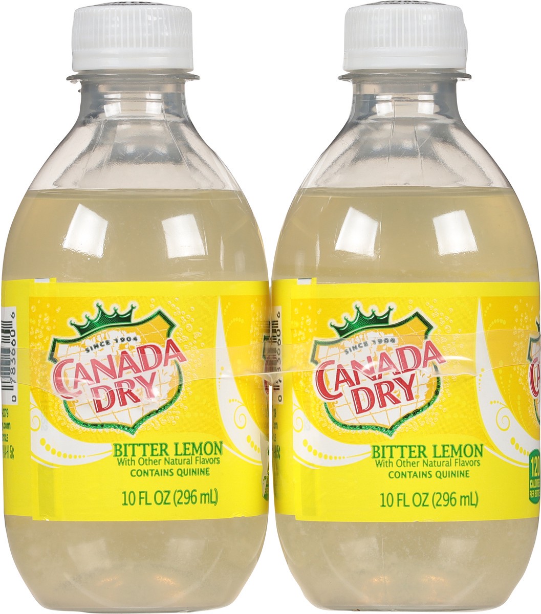 slide 7 of 9, Canada Dry Bitter Lemon Soda, 10 fl oz plastic bottles, 6 pack, 10 oz