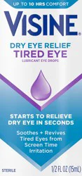 Visine Dry Eye Relief Tired Eye Lubricant Eye Drops, 0.5 fl. oz