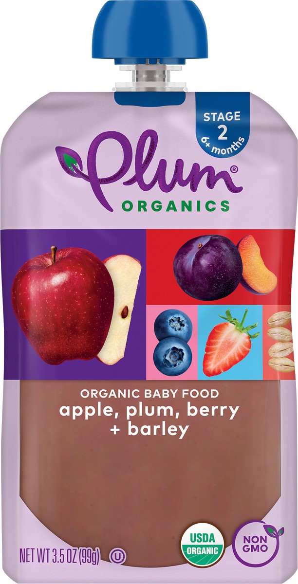 slide 3 of 9, Plum Organics Plumberry Barley Baby Food, 3.5 oz