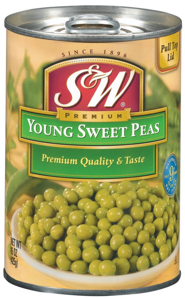 slide 1 of 1, S&W Premium Young Sweet Peas, 15 oz