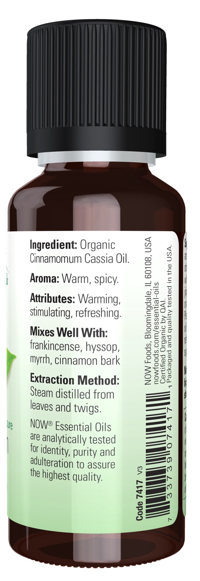 slide 4 of 4, NOW Cinnamon Cassia Oil, Organic, 1 fl oz