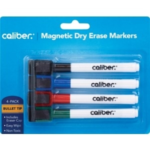 slide 1 of 1, Caliber Magnetic Dry Erase Markers, 4 ct