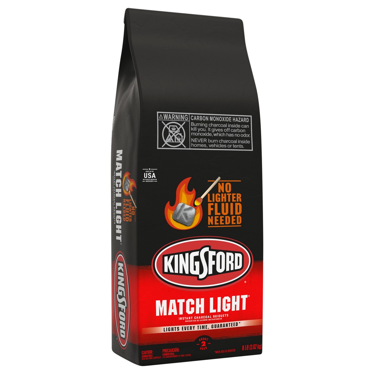 slide 8 of 9, Kingsford Match Light Instant Charcoal Briquettes, BBQ Charcoal for Grilling, 8 Pounds, 8 lb