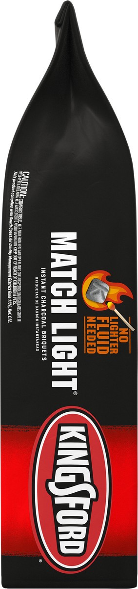 slide 7 of 9, Kingsford Match Light Instant Charcoal Briquettes, BBQ Charcoal for Grilling, 8 Pounds, 8 lb