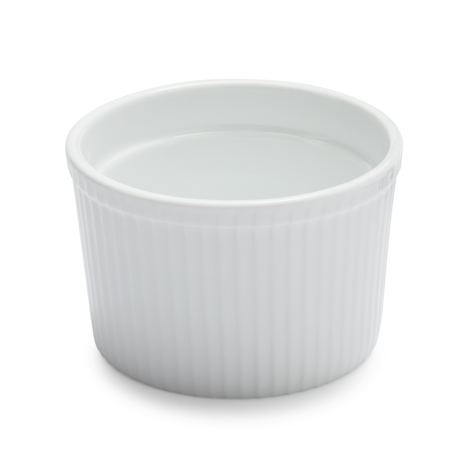 slide 1 of 1, Sur La Table Porcelain Round Souffl Dish with Ribbed Sides, 10 oz