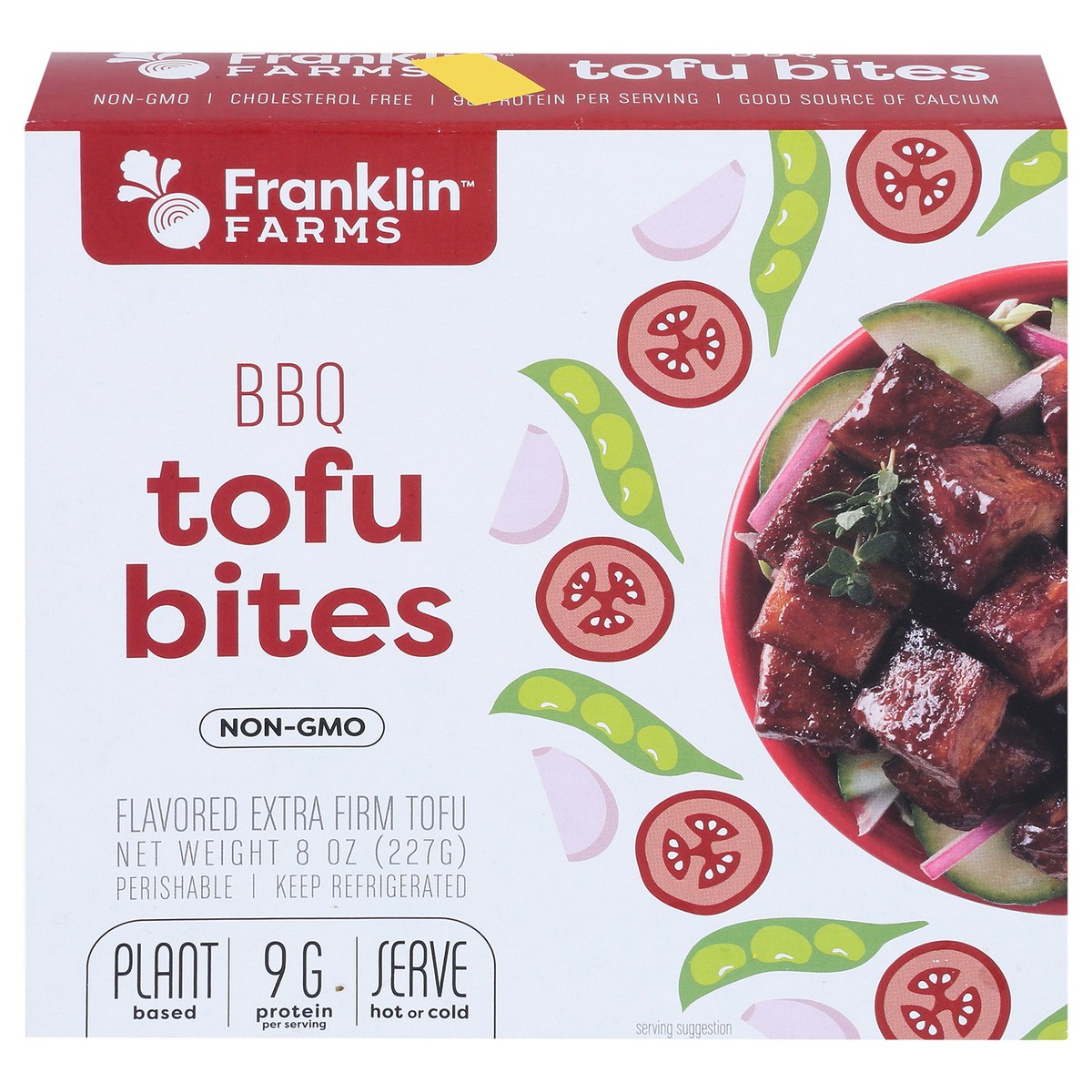 slide 1 of 7, Franklin Farms BBQ Tofu Bites, 8 oz