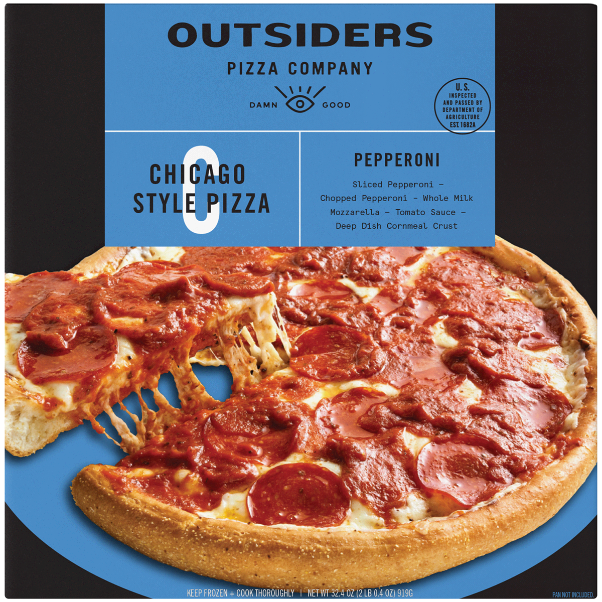 slide 1 of 1, Outsiders Pizza Company Deep Dish Chicago Style Pepperoni Pizza, 32.4 oz