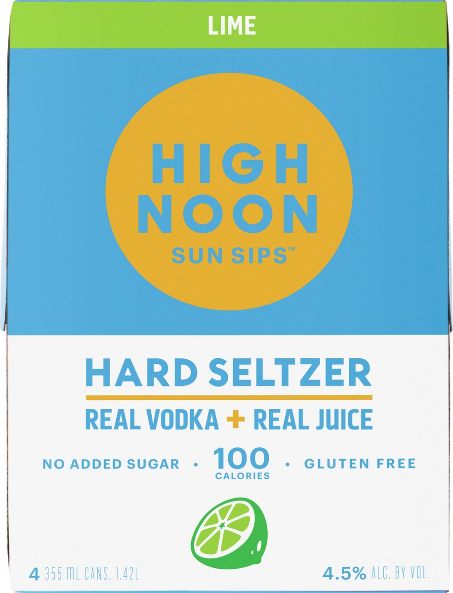slide 3 of 5, High Noon Lime Seltzer, 4 ct; 355 ml