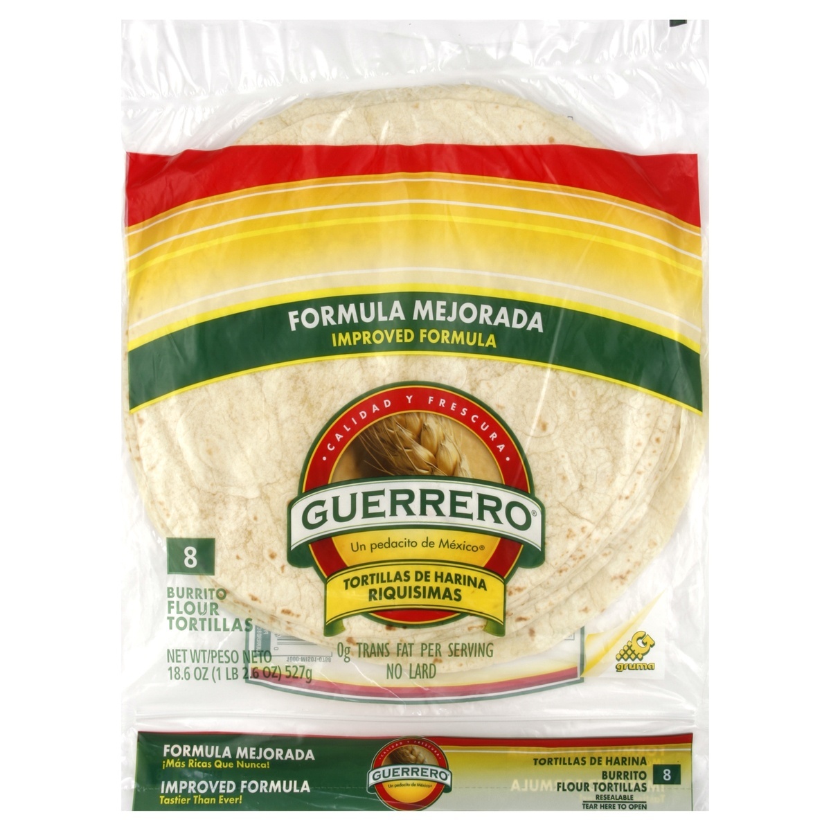 slide 1 of 1, Guerrero Riquisima Burrito Flour Tortilla, 8 ct