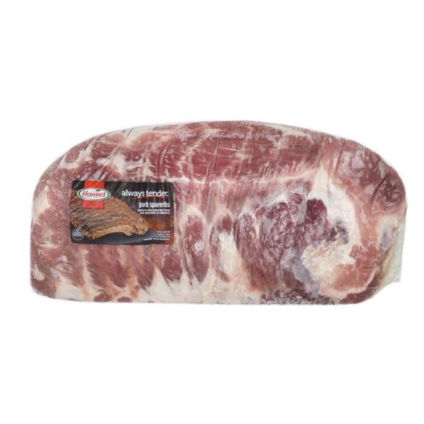 slide 1 of 1, Hy-Vee Previously Frozen Pork Spare Ribs, per lb