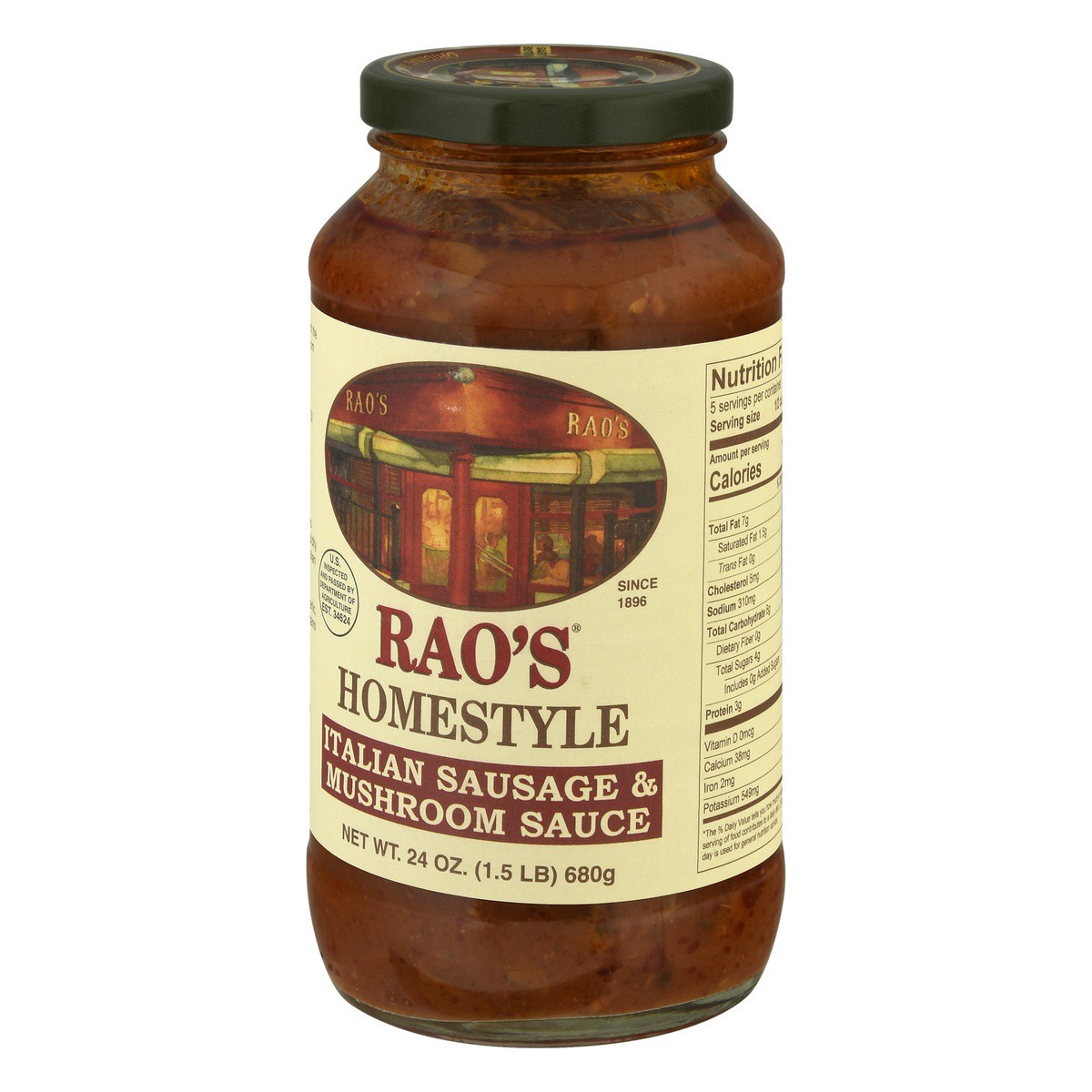 slide 3 of 9, Rao's Homemade Italian Sausage & Mushroom Sauce, 24 oz