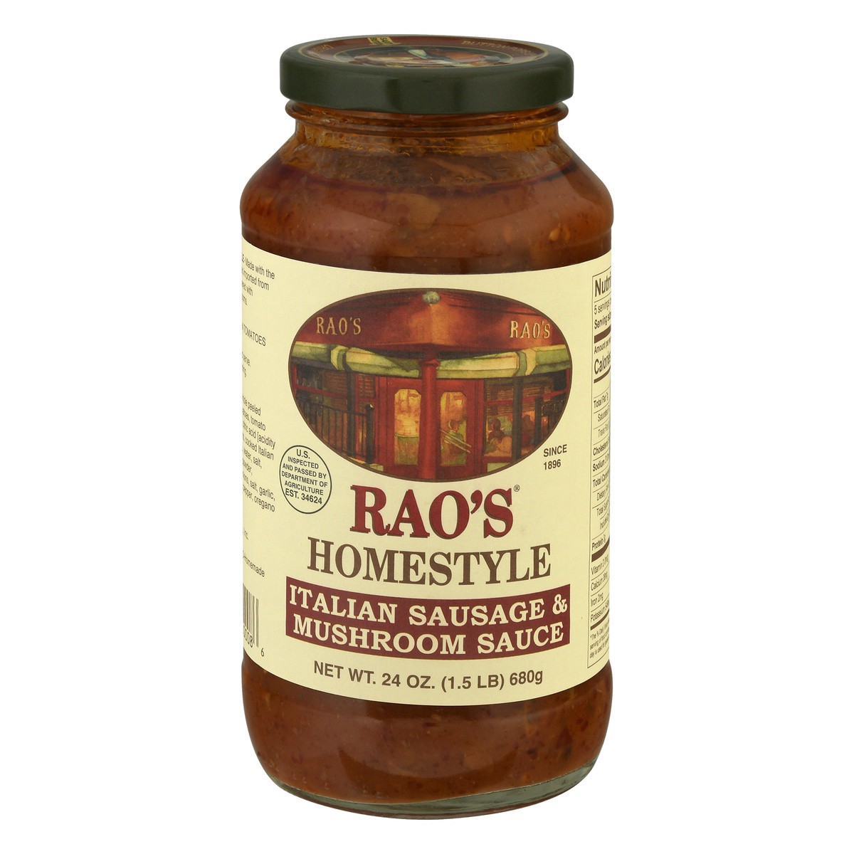 slide 1 of 9, Rao's Homemade Italian Sausage & Mushroom Sauce, 24 oz