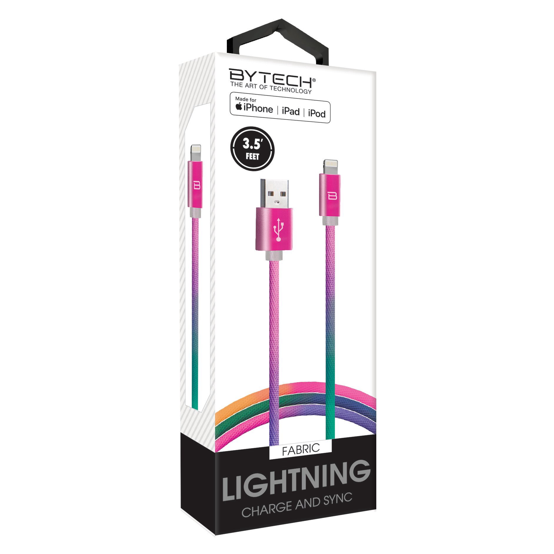 slide 1 of 1, Bytech Rainbow Lightning Cable, 1 ct